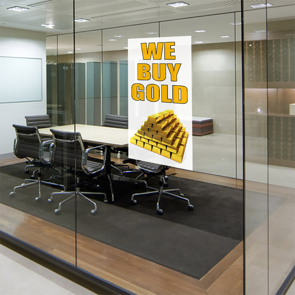 Door Decals Vertical Vinyl Stickers Multiple Sizes We Buy Gold Business Vinyl