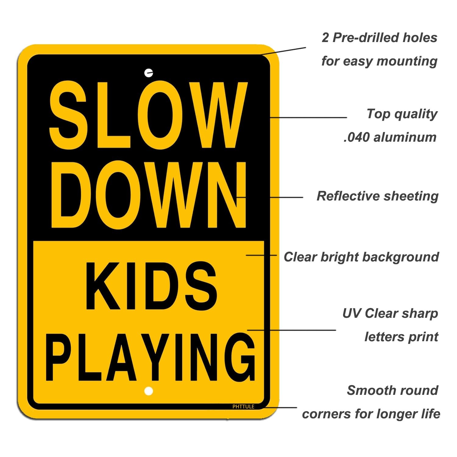 Slow Down Kids Playing Sign,18 x12 Inches Children at Play Sign for Street, R…