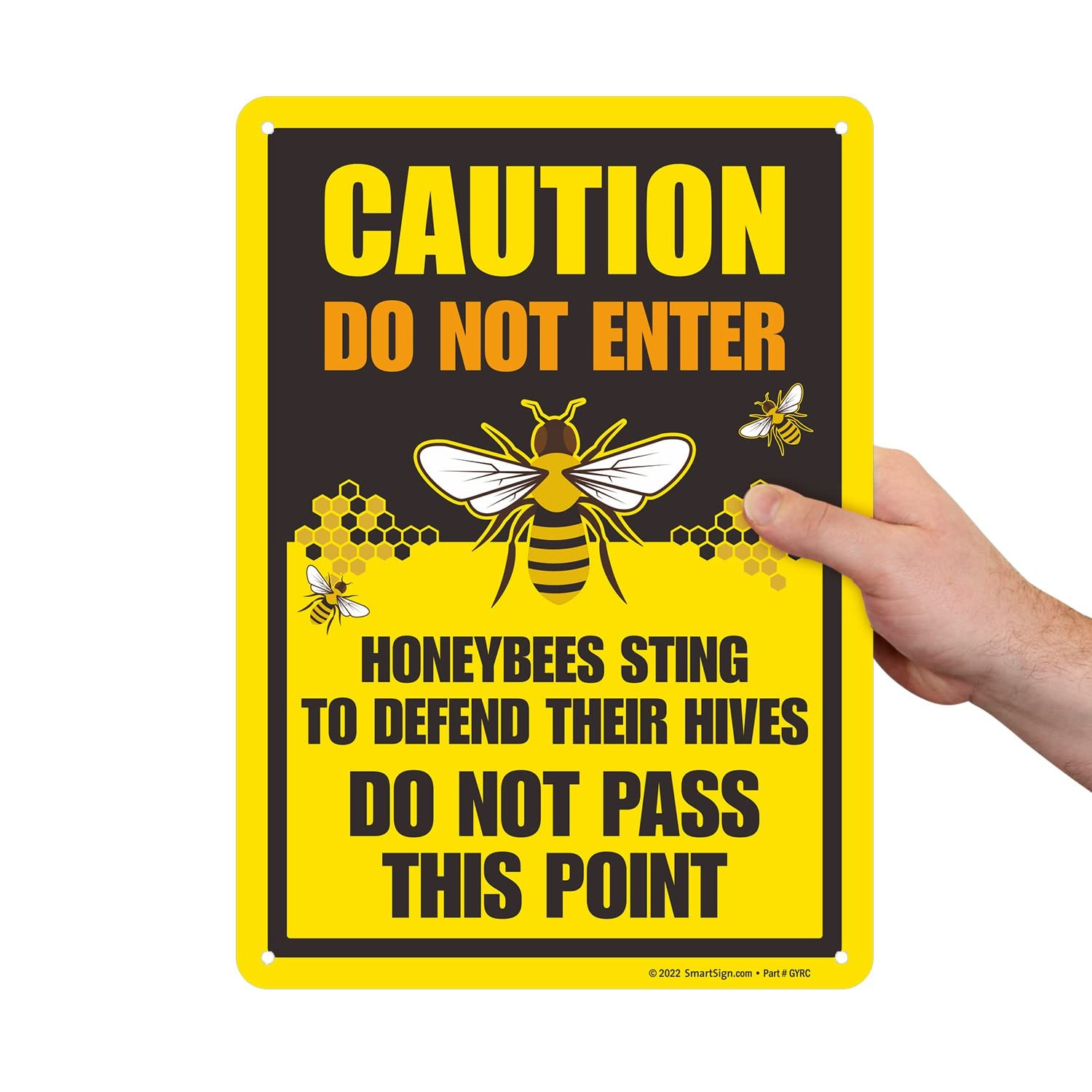 10 x 14 inch “Caution – Do Not Enter, Honeybees Sting To Defend Hives” Metal …
