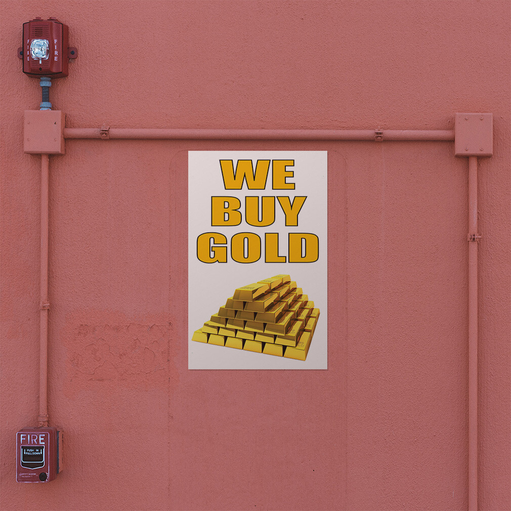 Door Decals Vertical Vinyl Stickers Multiple Sizes We Buy Gold Business Vinyl