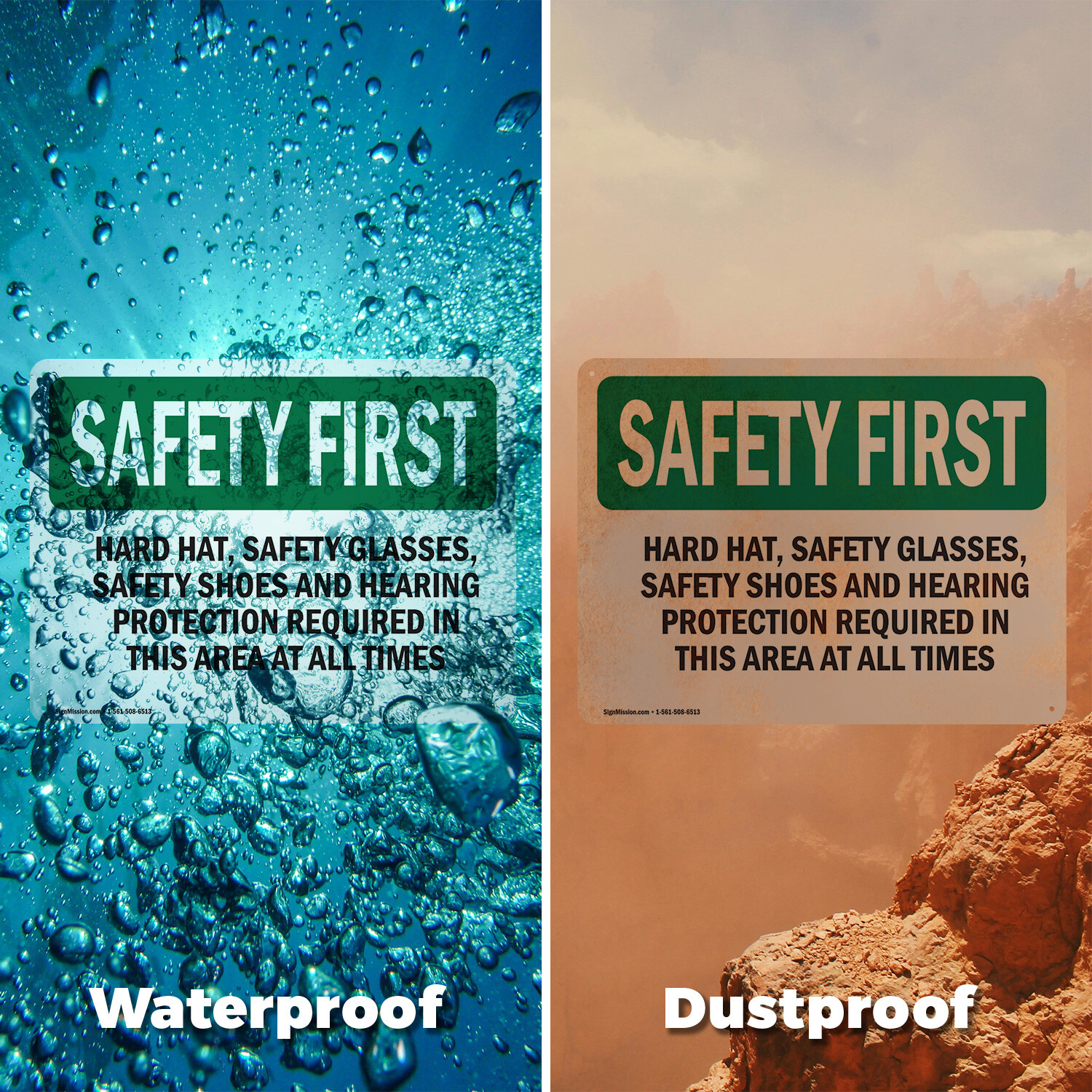 (2 Pack) Hard Hat Safety Glasses Safety Shoes And OSHA Safety First Sign Decal
