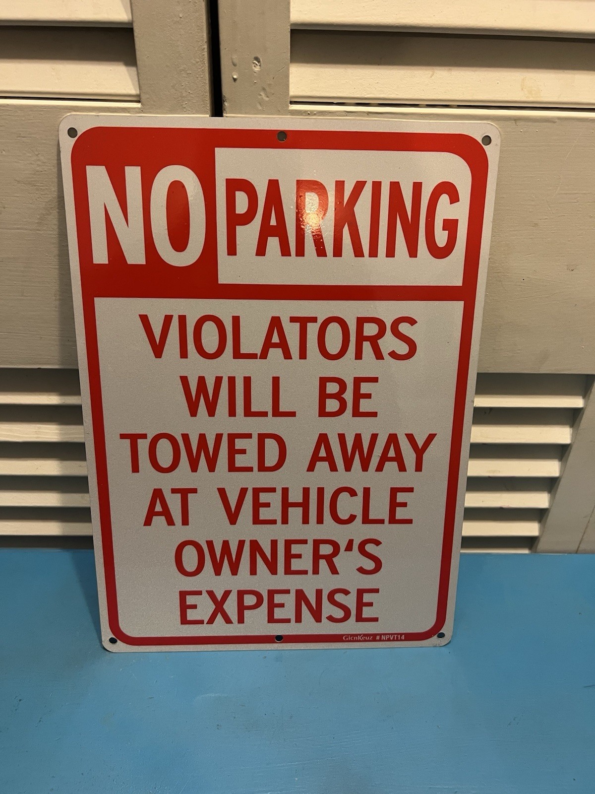 No Parking Signs 14×10 Inches Reflective Aluminum, Fade Resistant(4-pack)
