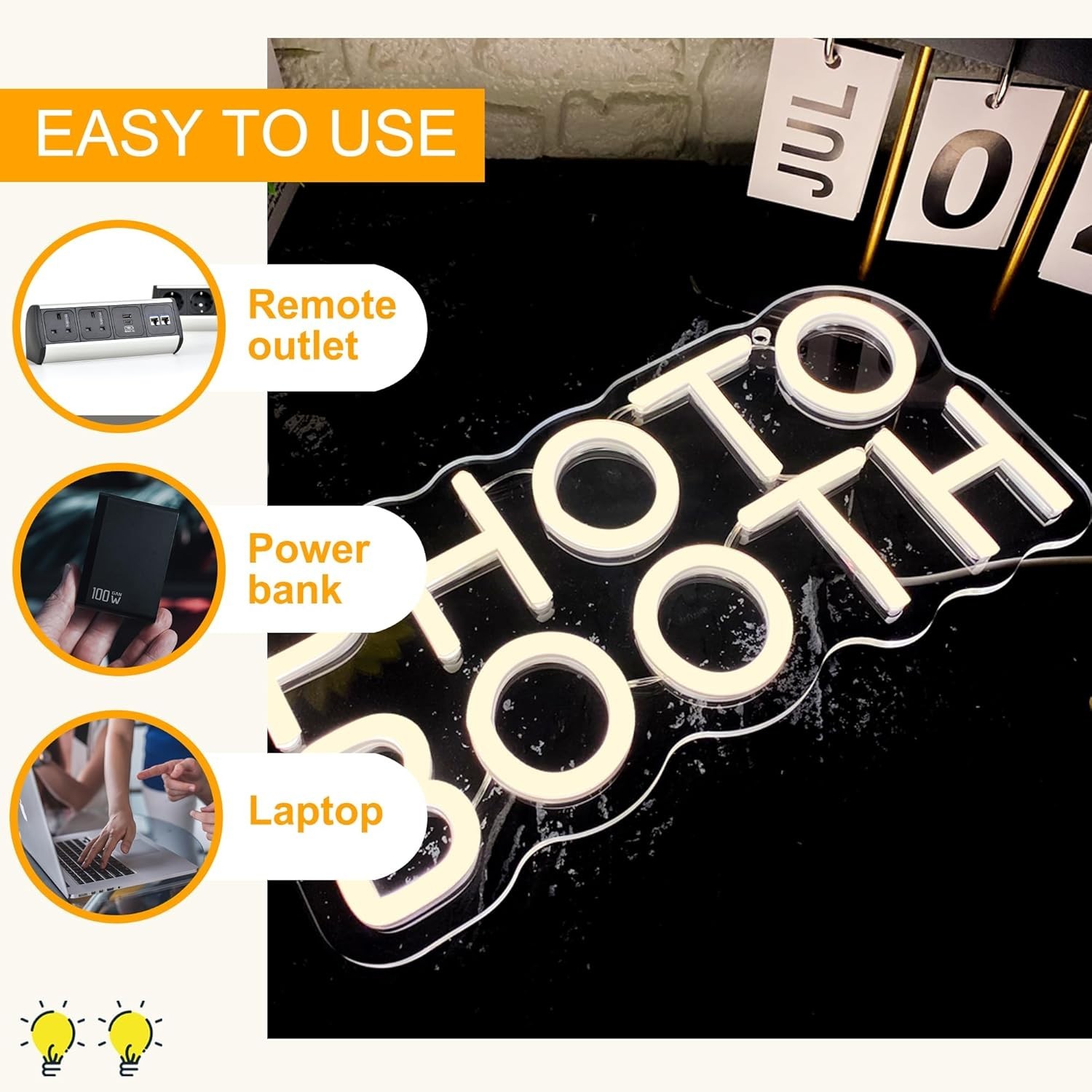 Vibrant Photo Booth Neon Sign with Dimmable LED – Perfect for Parties & Studios