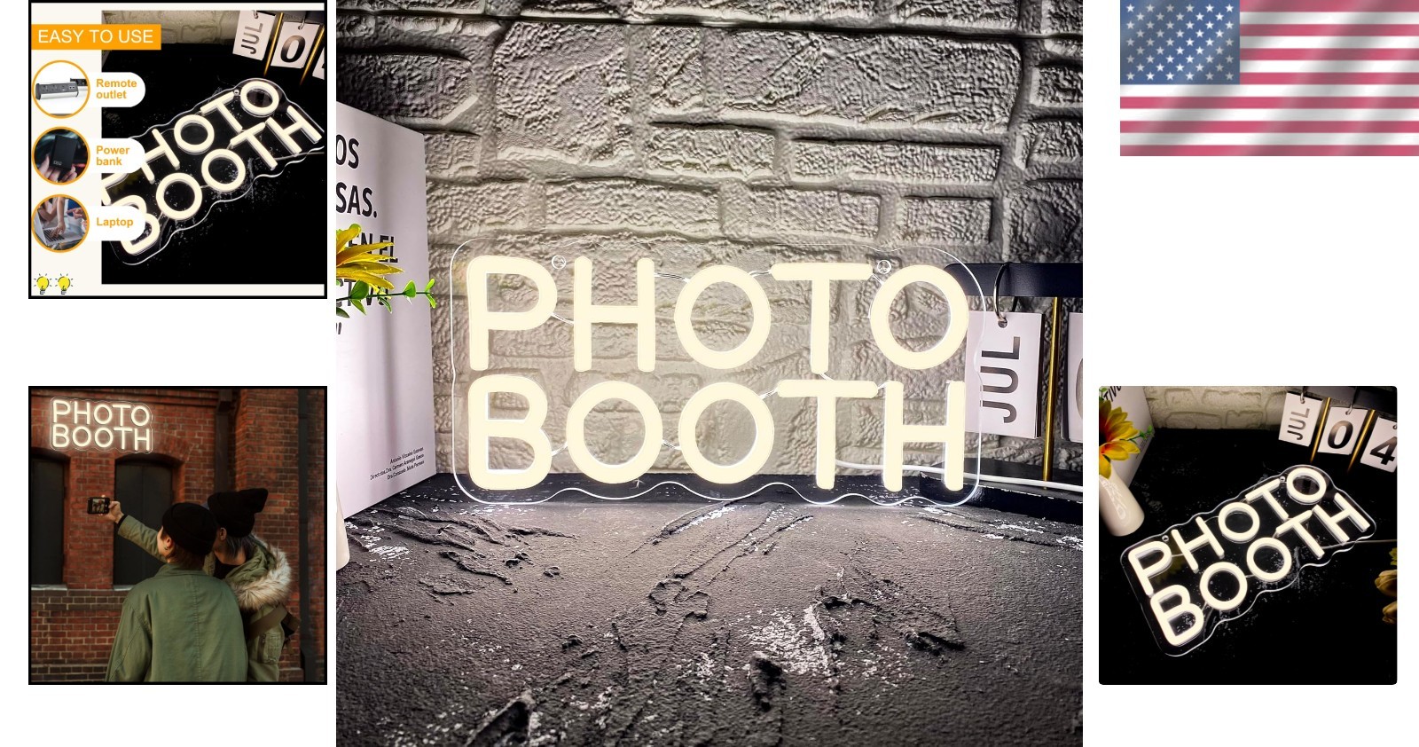 Vibrant Photo Booth Neon Sign with Dimmable LED – Perfect for Parties & Studios