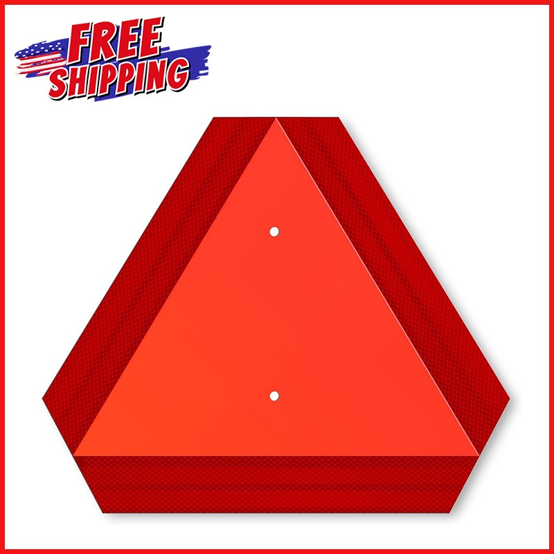 SLOW MOVING VEHICLE TRIANGLE SIGN Durable Aluminum Grade Reflective Safety Signs