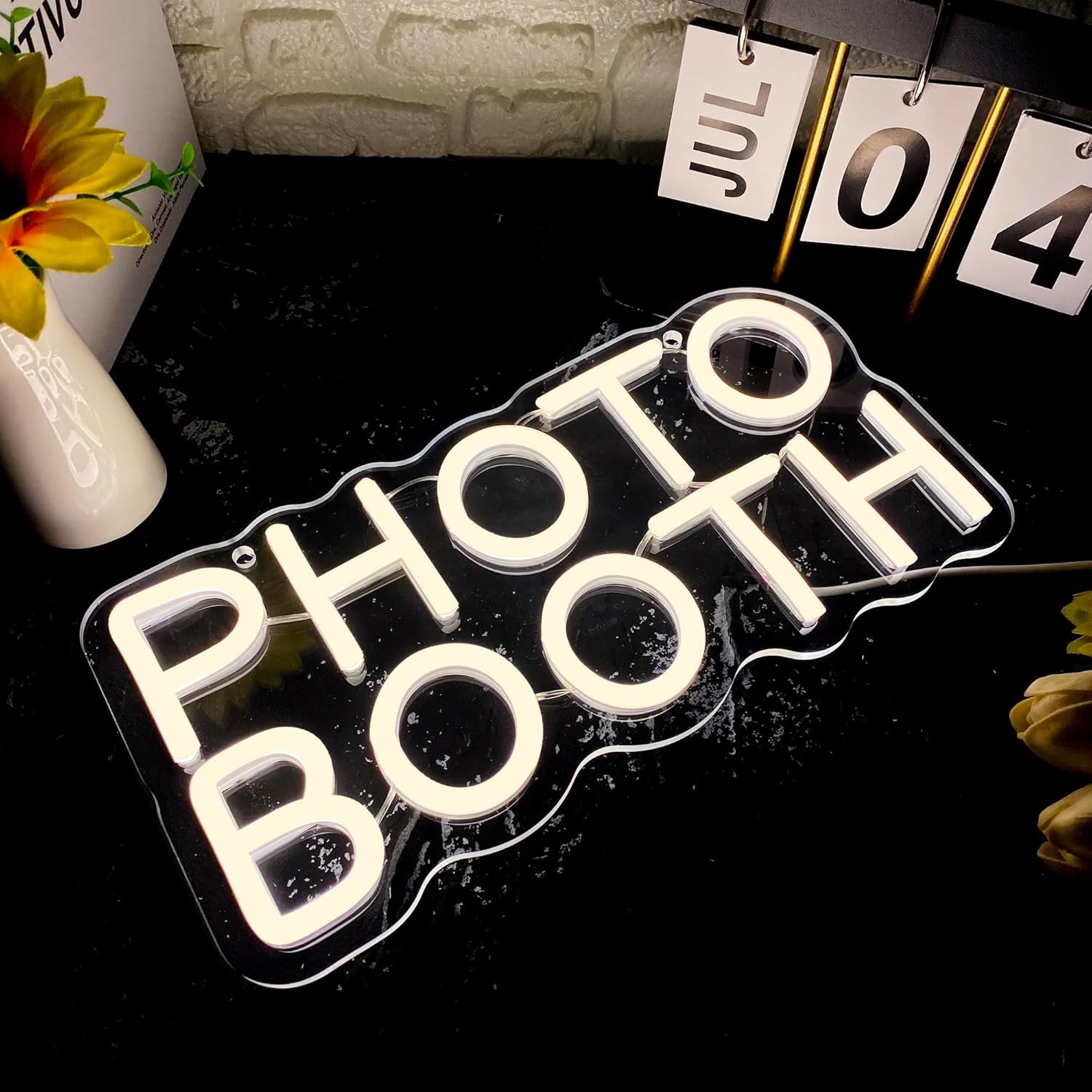 Vibrant Photo Booth Neon Sign with Dimmable LED – Perfect for Parties & Studios
