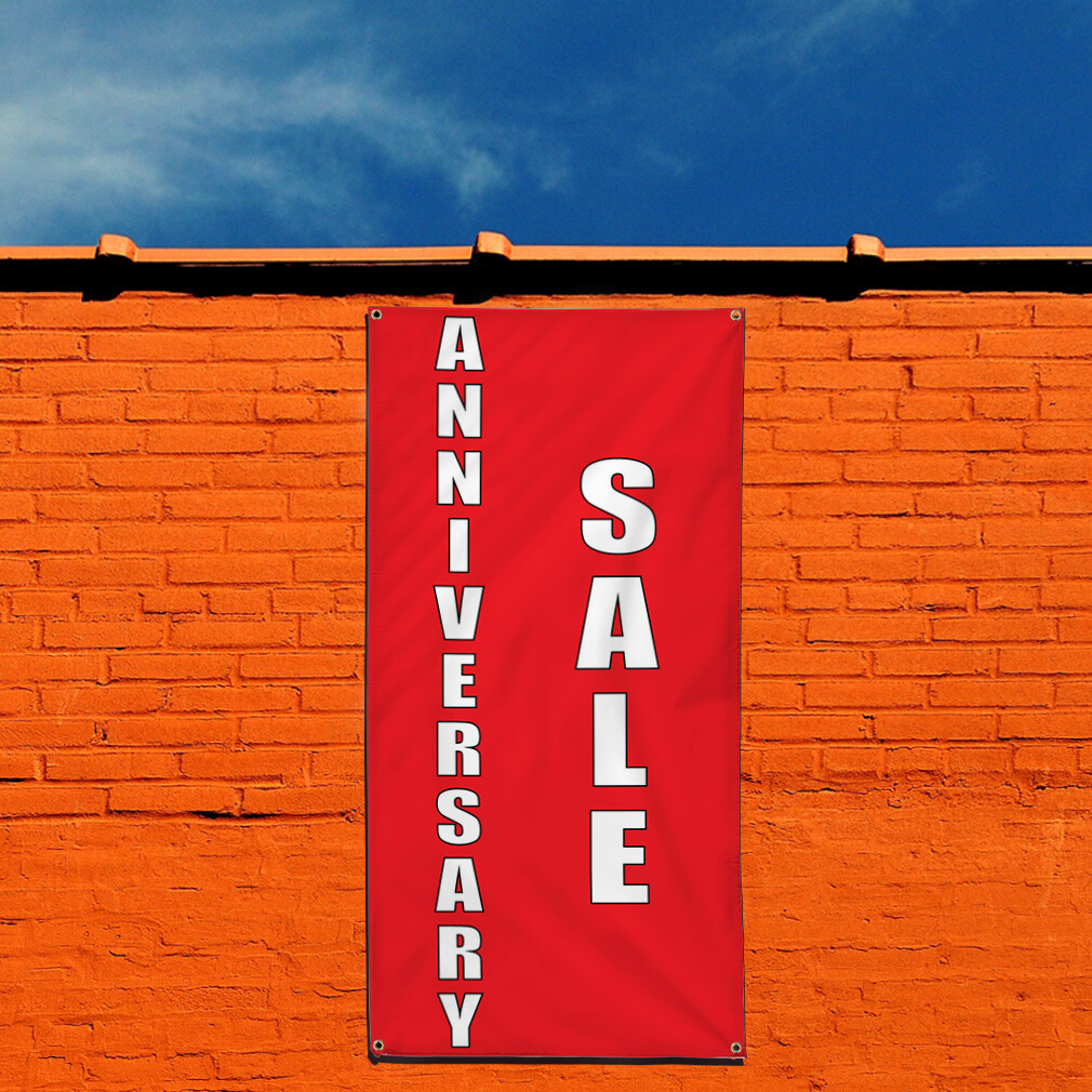 Vertical Vinyl Banner Multiple Sizes Anniversary Deal Promotion Business Outdoor