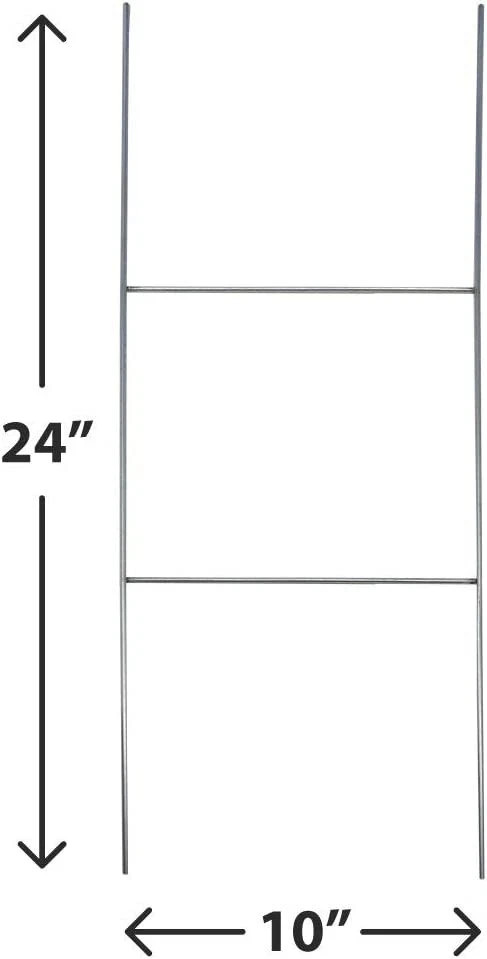 50-piece Metal H Frame Wire Step Stakes for Yard Signs 10 x 24″ (Stakes Only)