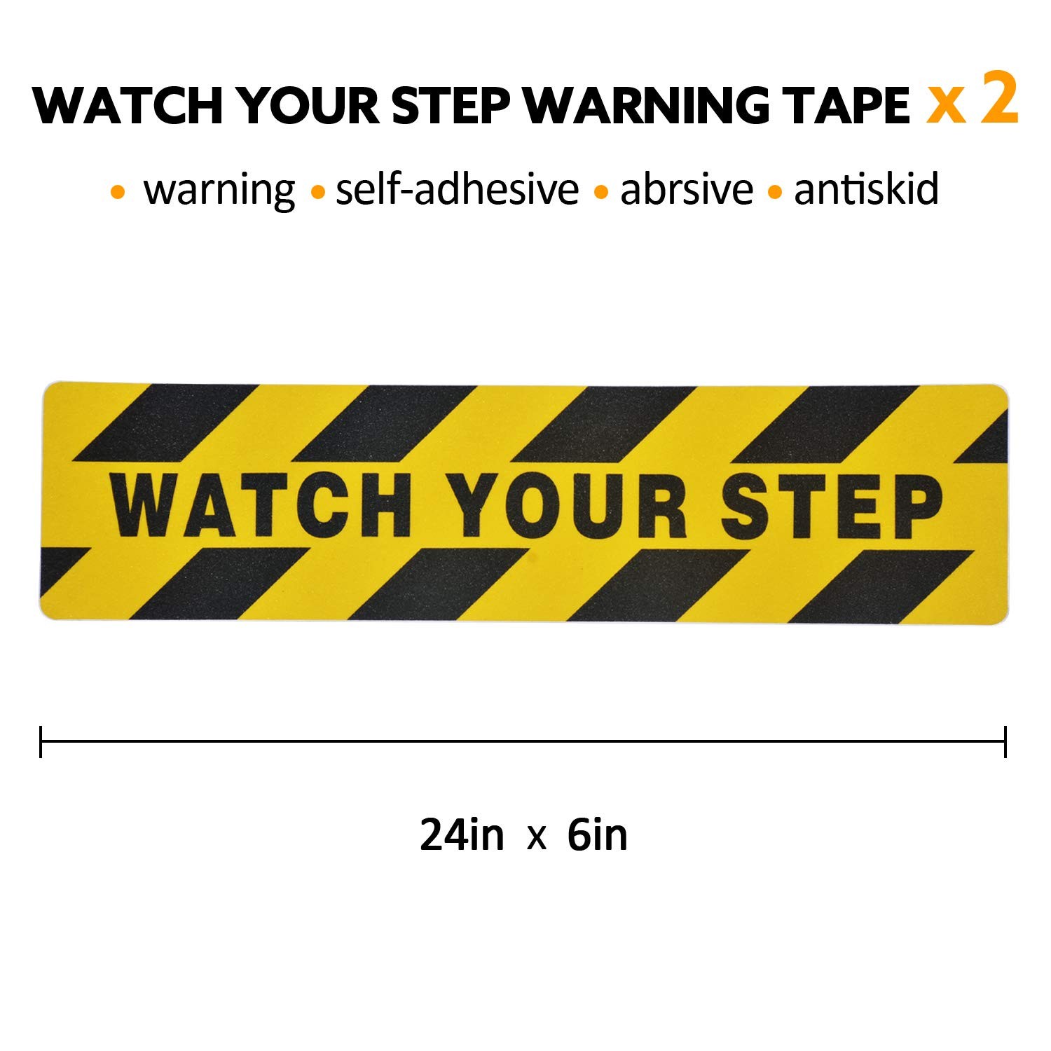 ONTWIE 2 Pack Watch Your Step Sticker, 6in x 24in Watch Your Step Sign | Watch Y