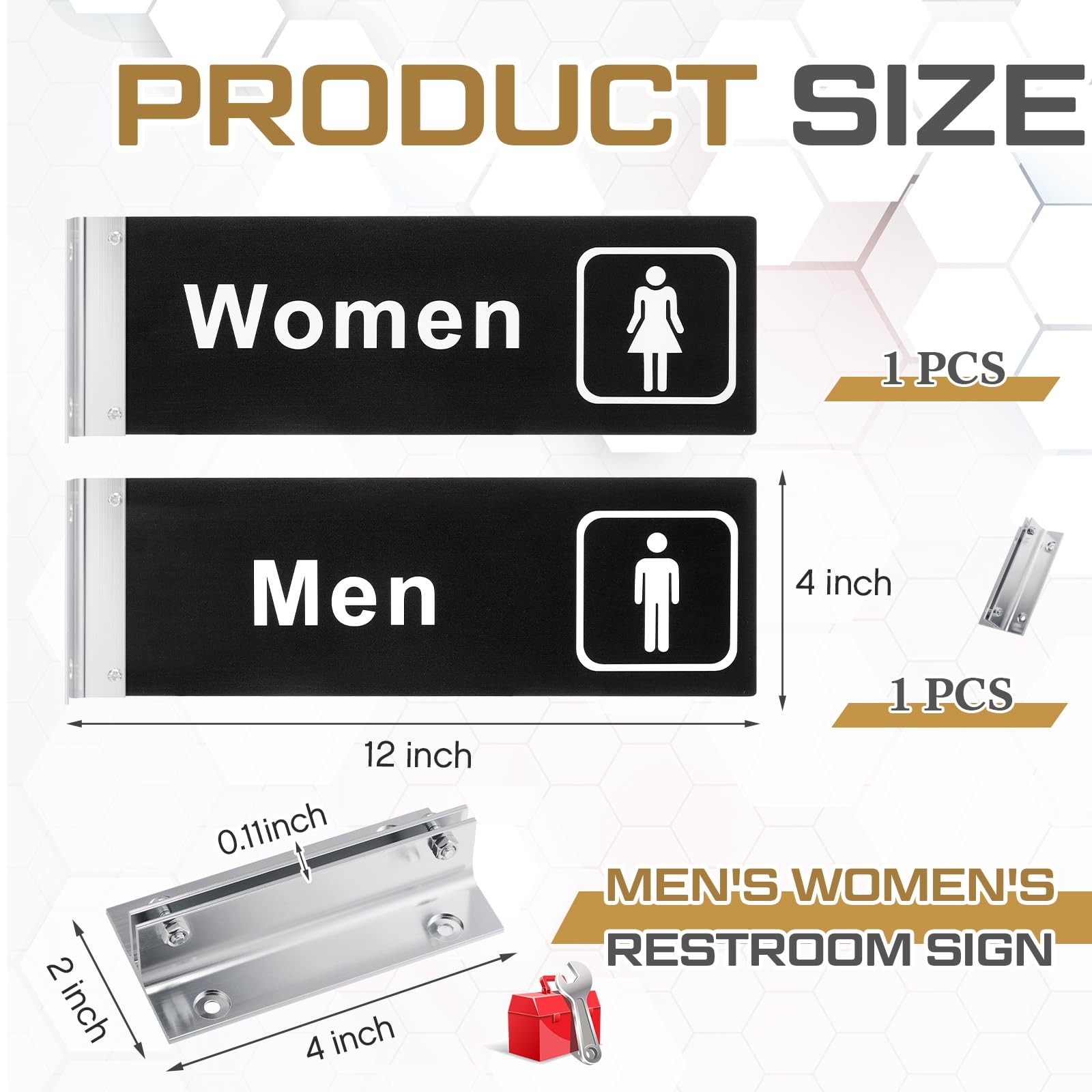 Teenyyou 2 Pcs Mens and Womens Restroom Signs for Business Hallway Bathroom D…