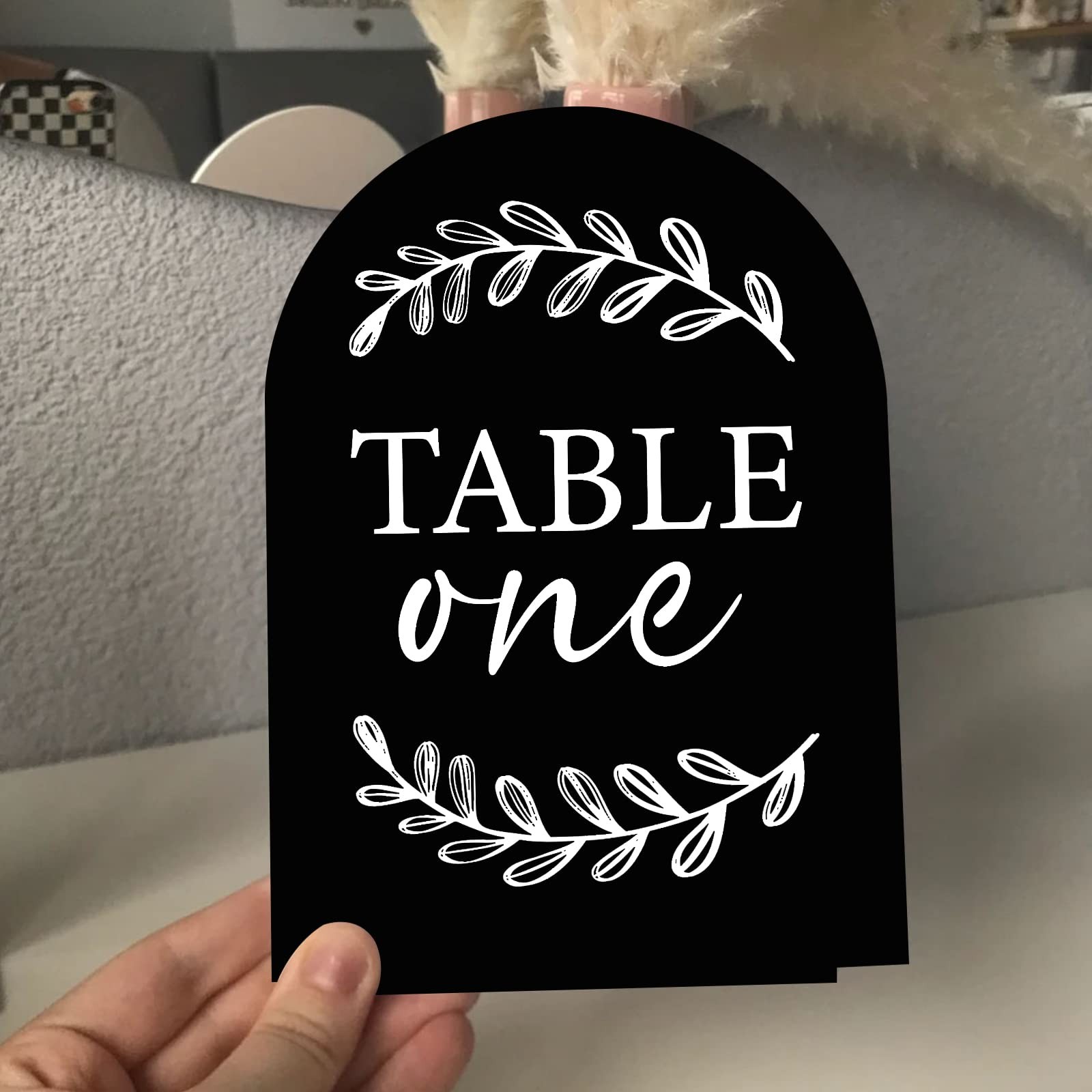 10 PCS 5×7 Inch Black Arch Acrylic Sign With Stand Blank Table Number DIY