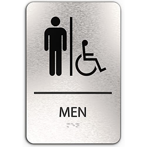 ADA Mens Bathroom Sign | 6×9 inches Men’s WheelChair Restroom Signs for Busin…
