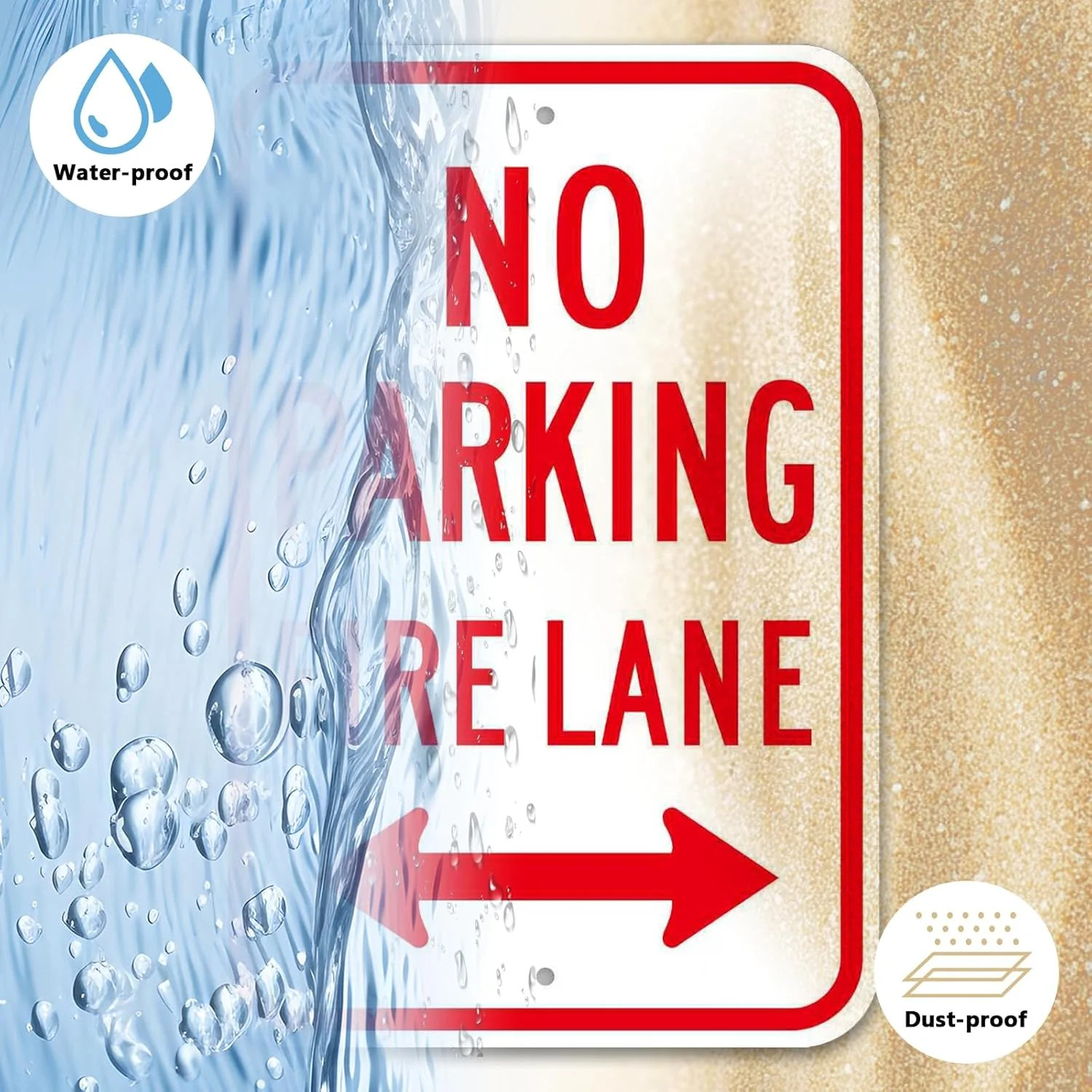 4 Pack Large No Parking, Fire Lane Sign, 18 x 12 Inches Reflective Rust Free Alu