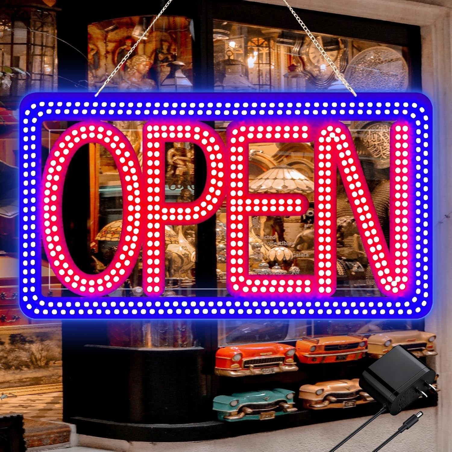 16.5″ LED Open Sign for Storefront – Vibrant & Adjustable for Maximum Visibility