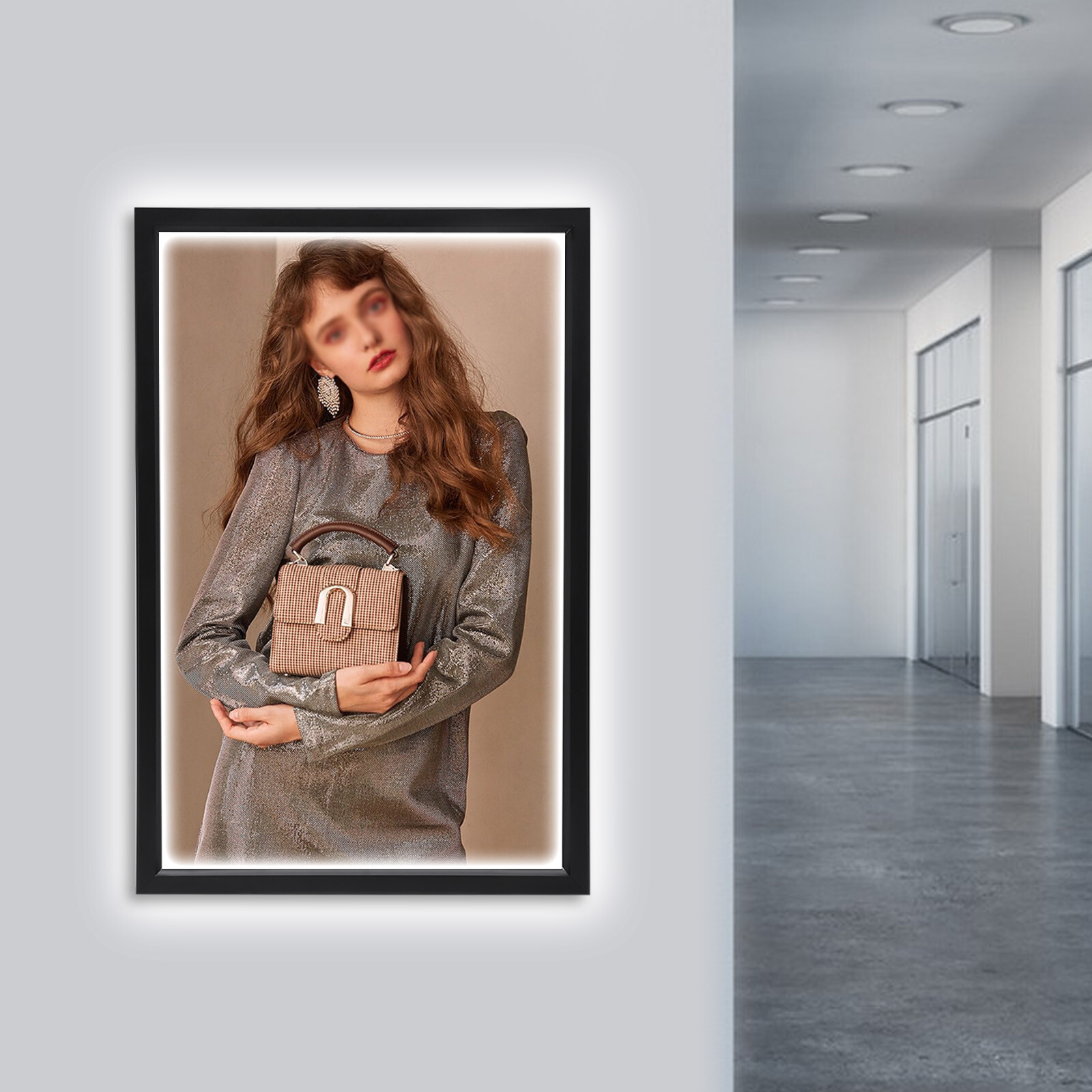 2PCS 24×36 Inch LED Backlit Movie Poster Art Picture Frame Light Box Wall Mount