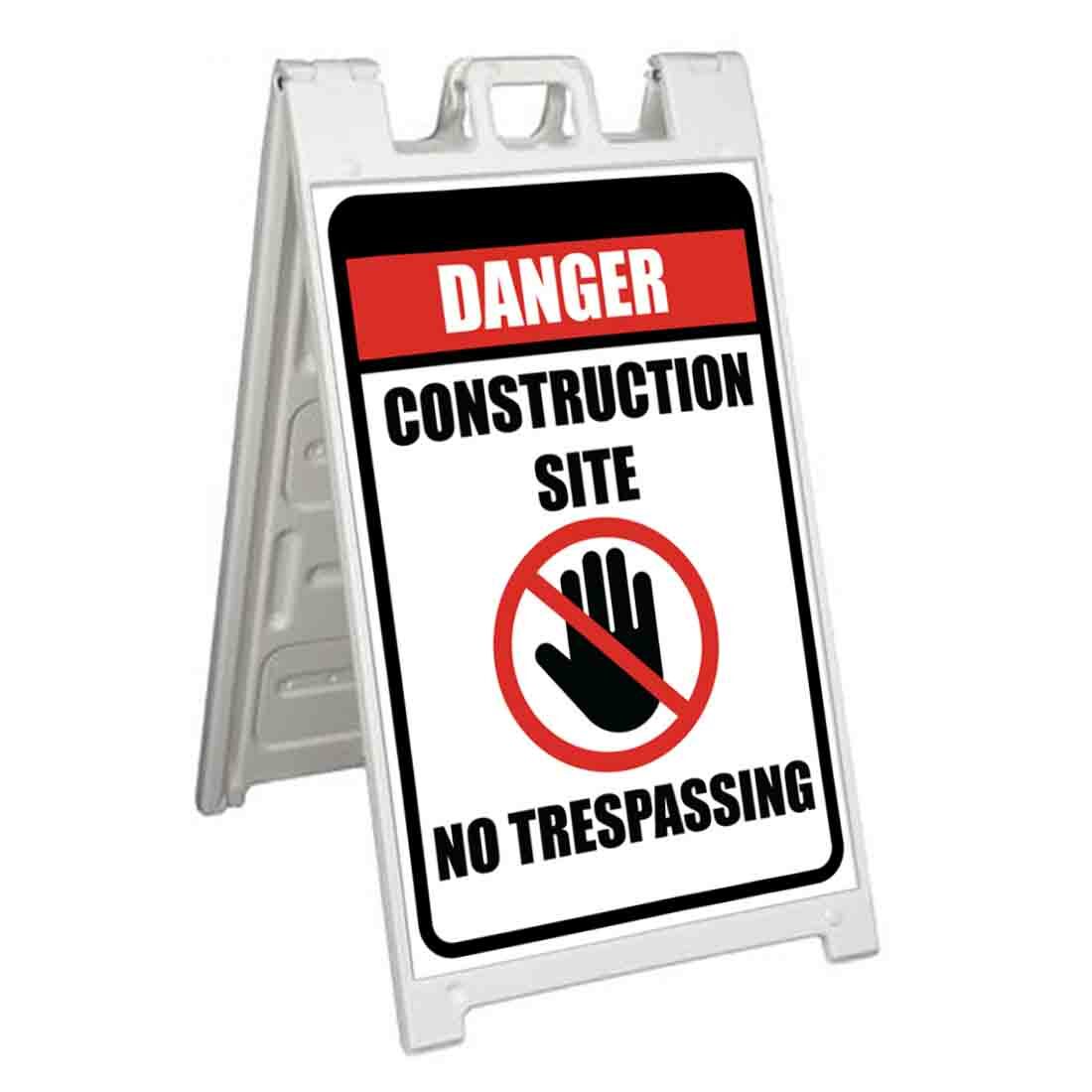 CONSTRUCTION SITE Signicade 24×36 Aframe Sidewalk Sign Banner Decal WARNING