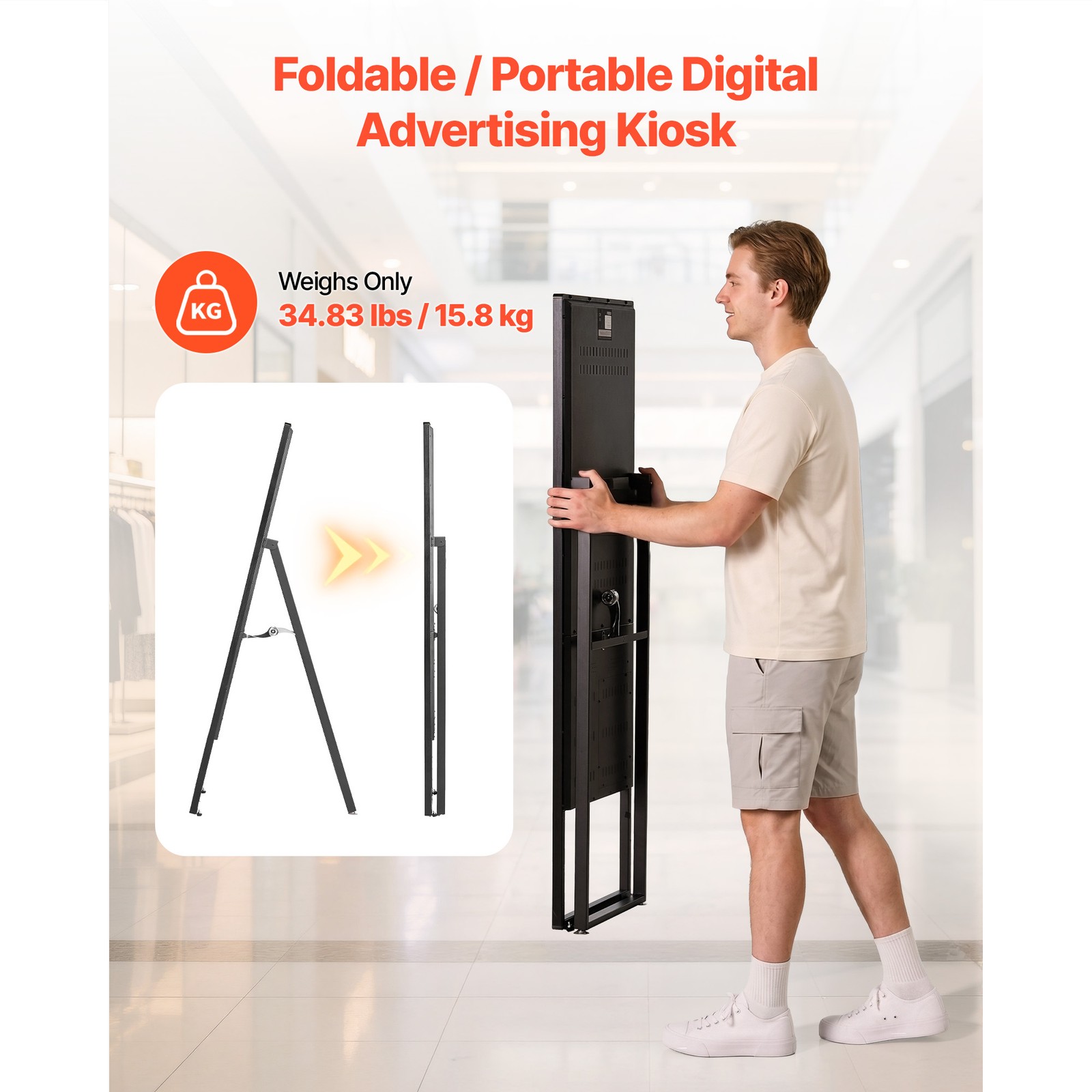 Uimoso 32-Inch Indoor Digital Signage Floor Stand Advertising Display with LCD