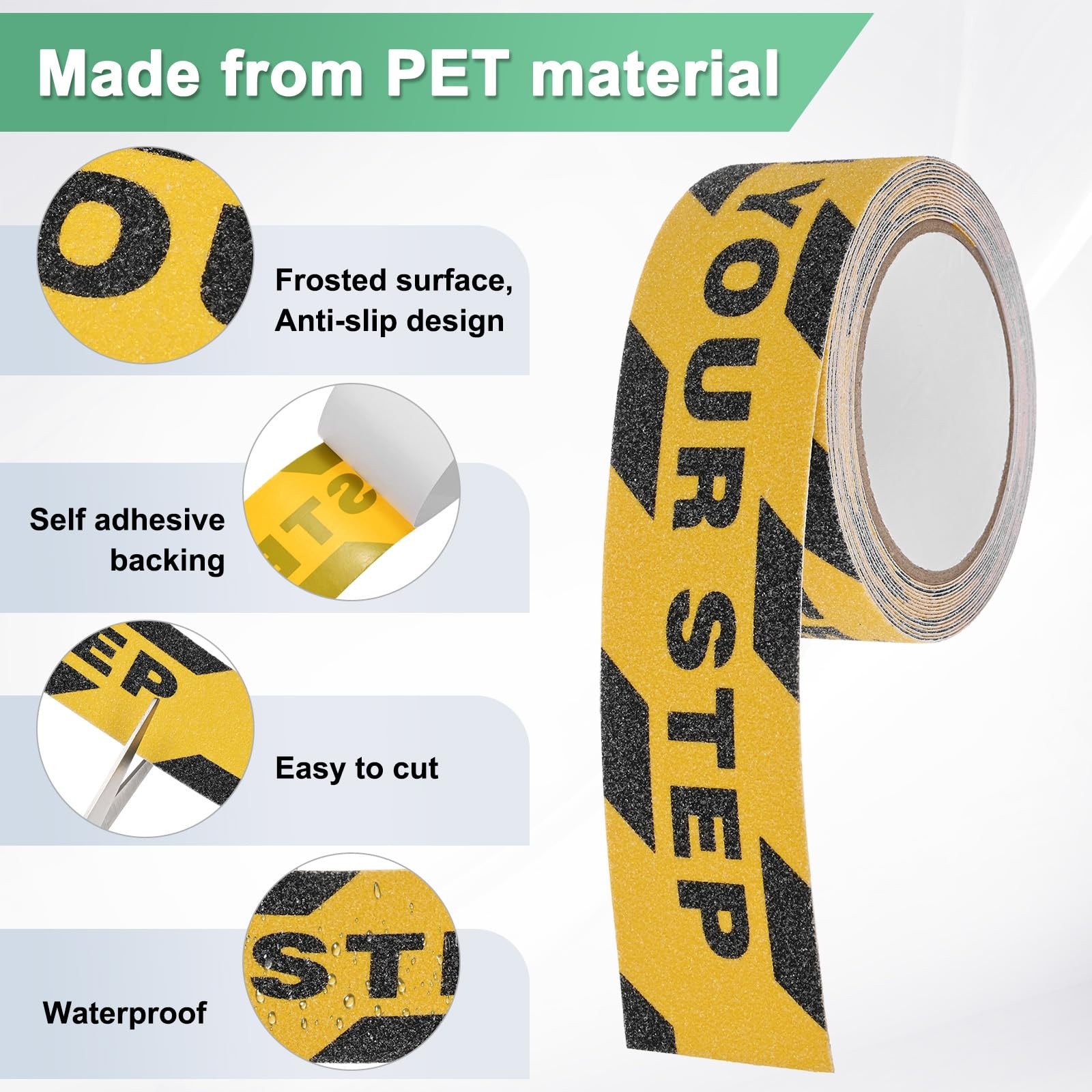 2 Pcs WATCH YOUR STEP+CAUTION Floor Decals Stickers 2 x 197 Inch CAUTION Sign…