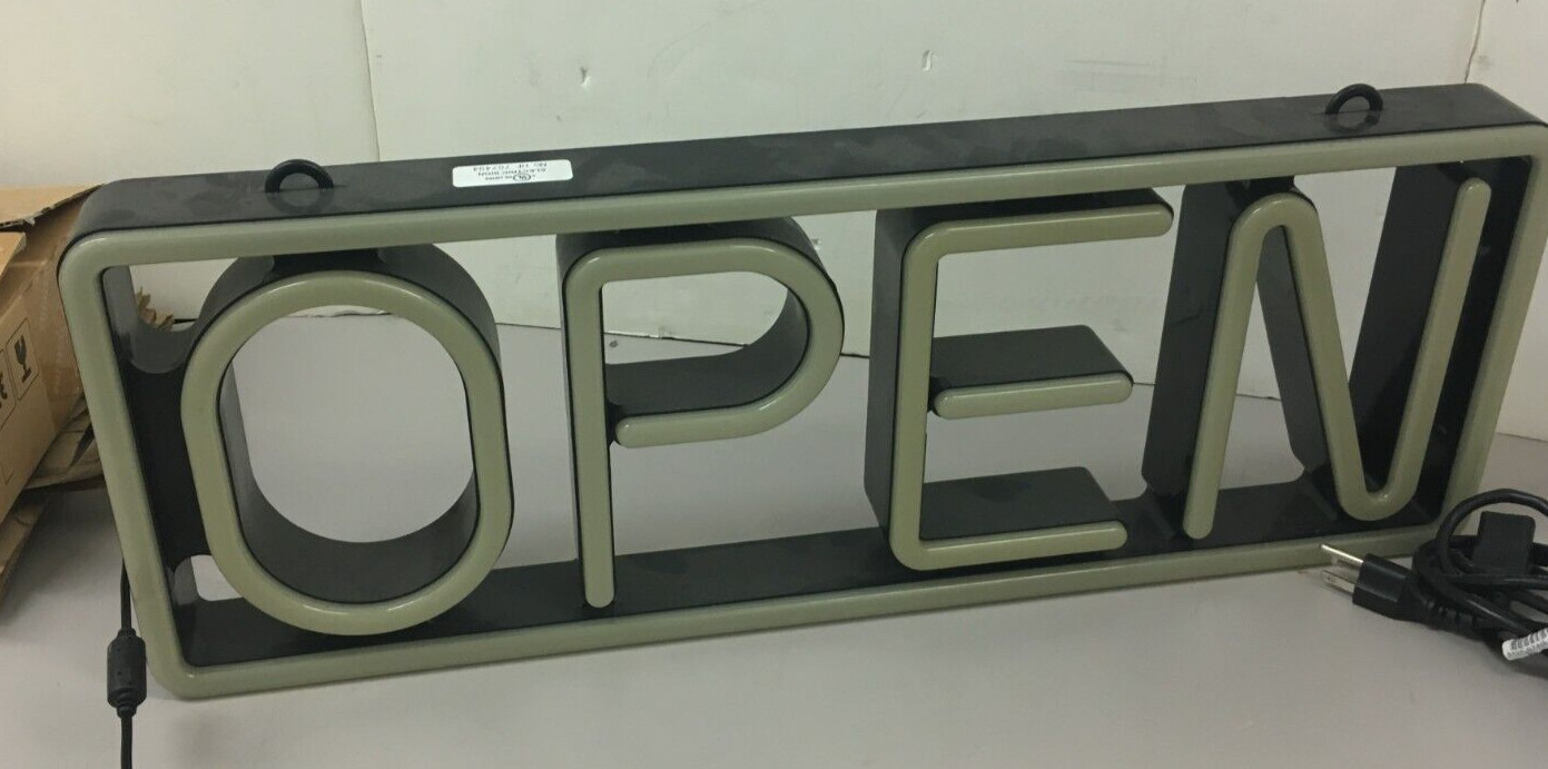 MyStiGlo LED Light Open Sign, Illuminated Store Sign 22L x 7.5H OPEN