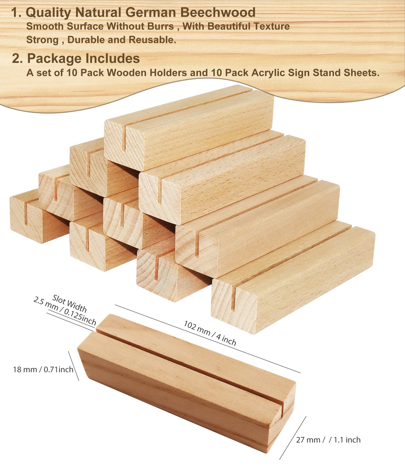 Frosted Blank Arch Acrylic Sign Wooden Stands 10 Pack DIY 4×6 Inch Table