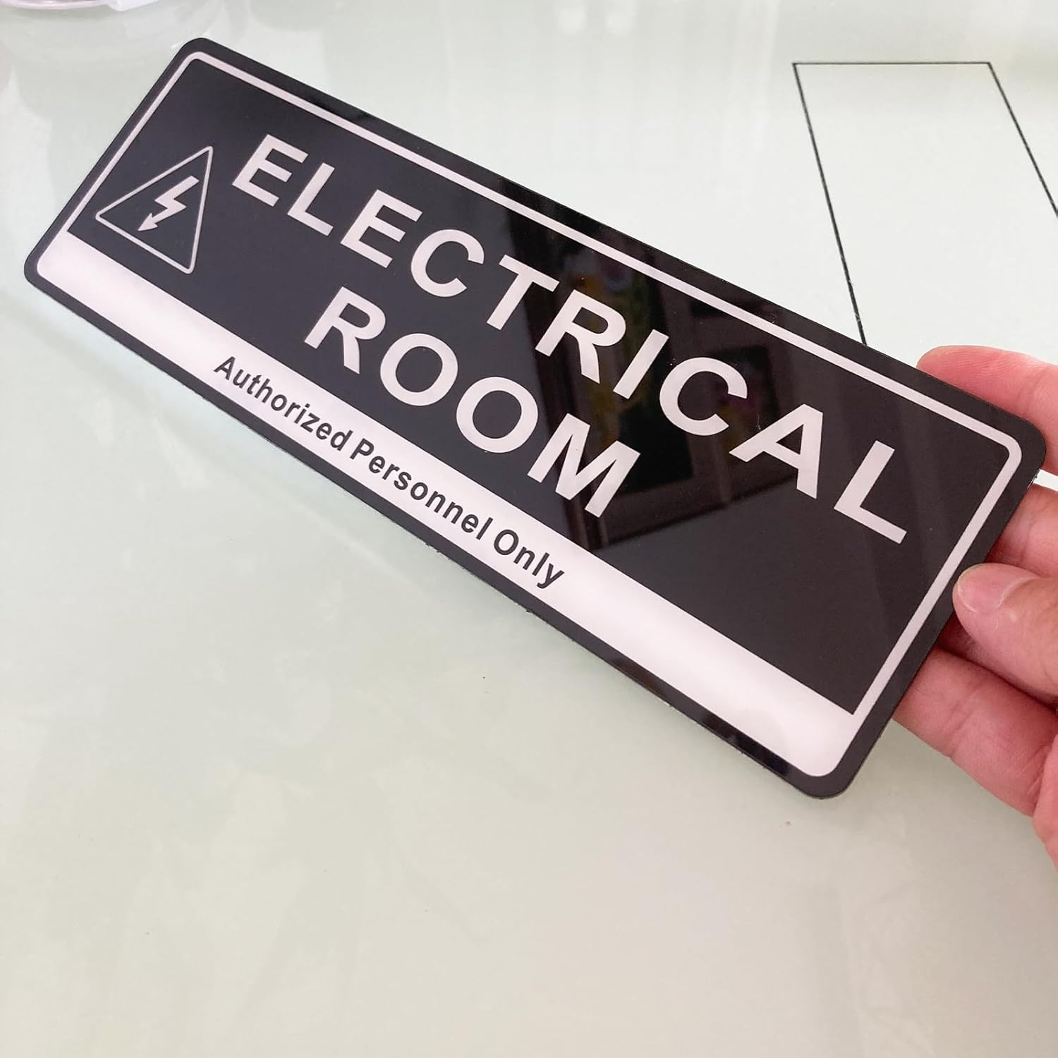 Door Sign, Acrylic Authorized Personnel Only Signs for Door,Black and White – 9″