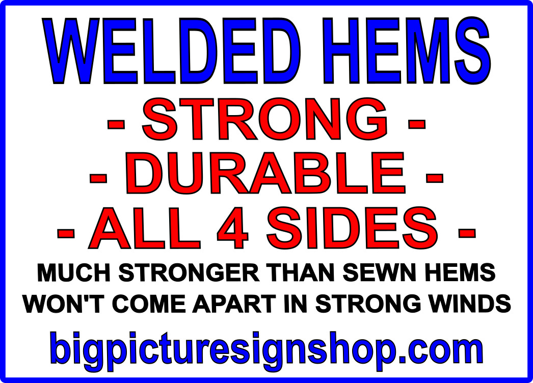 GIGANTIC -HUGE -EXTRA LARGE CUSTOM VINYL BANNERS-3 SHAPES-USA MADE-FAST SHIPPING