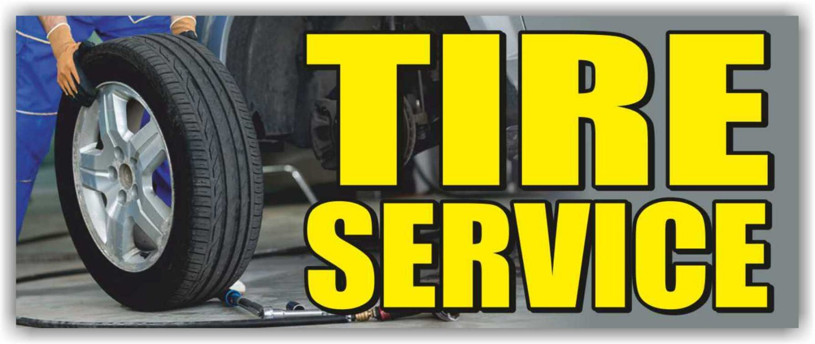 TIRE SERVICE Advertising Banner Vinyl Mesh Sign Discount Retail Wheel Shop Sale