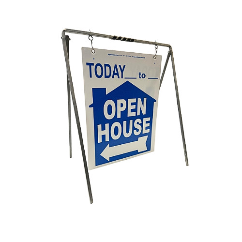 Real Estate Open House Sign Kit Metal A-Frame 5-Pack Blue House Swinger Today