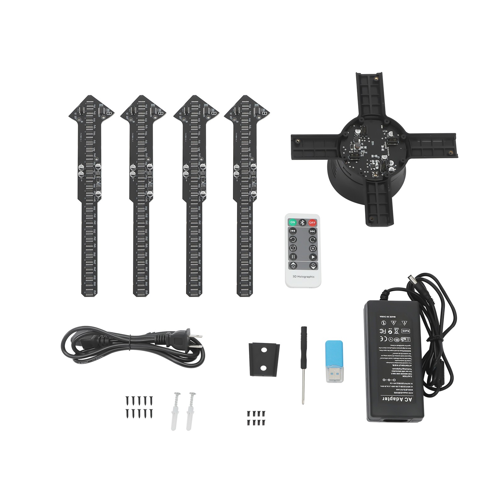 19.6in 3D Hologram Fan 552 LED 1600×552 Resolution Ratio with Remote,APP Control