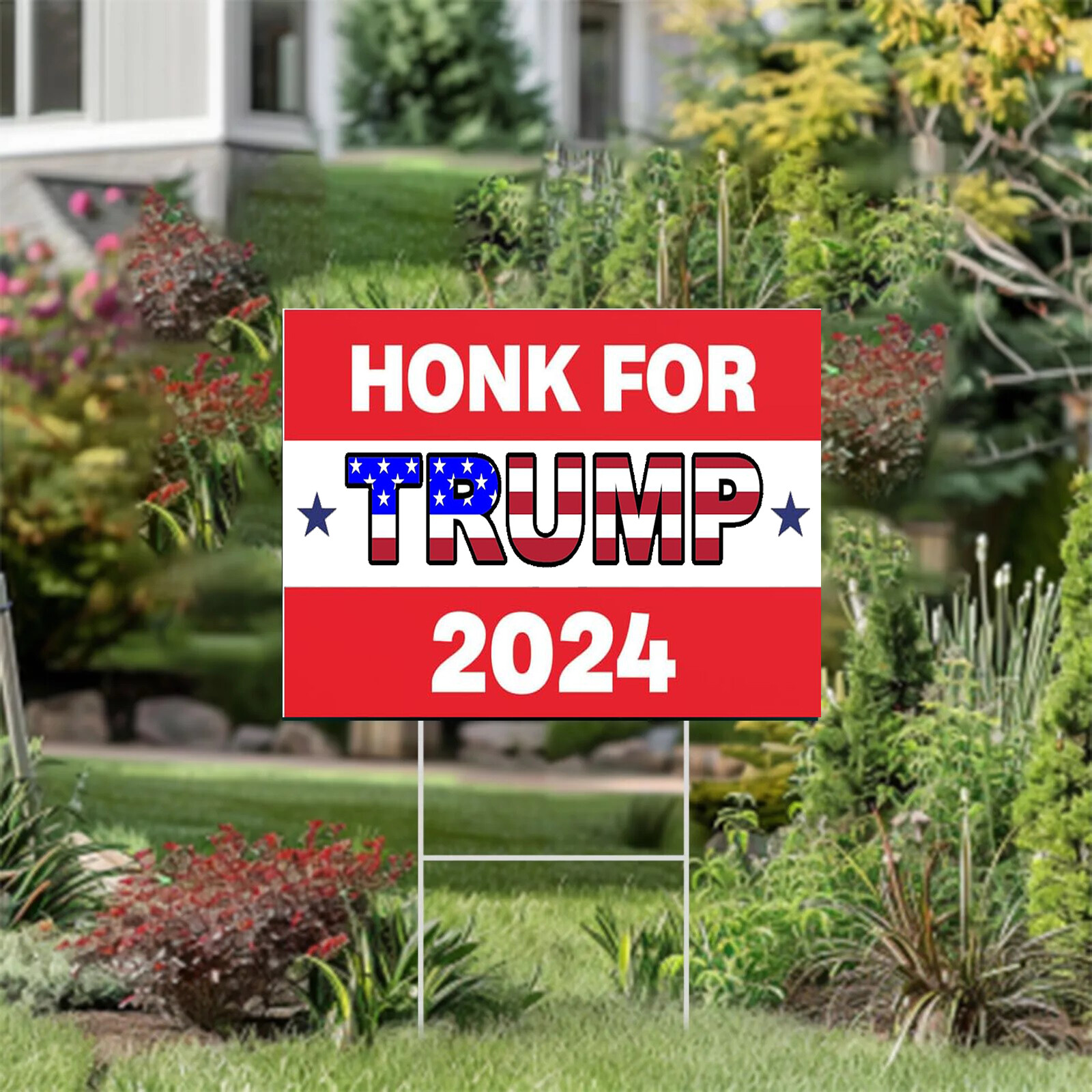 HONK FOR TRUMP 2024 TAKE AMERICA BACK 24″x18″ YARD SIGN FREE FAST SHIPPING
