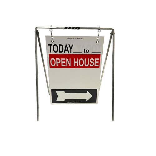 Real Estate Open House Sign Kit Metal A-Frame 5 Pak Today RedWhiteBlack Swinger