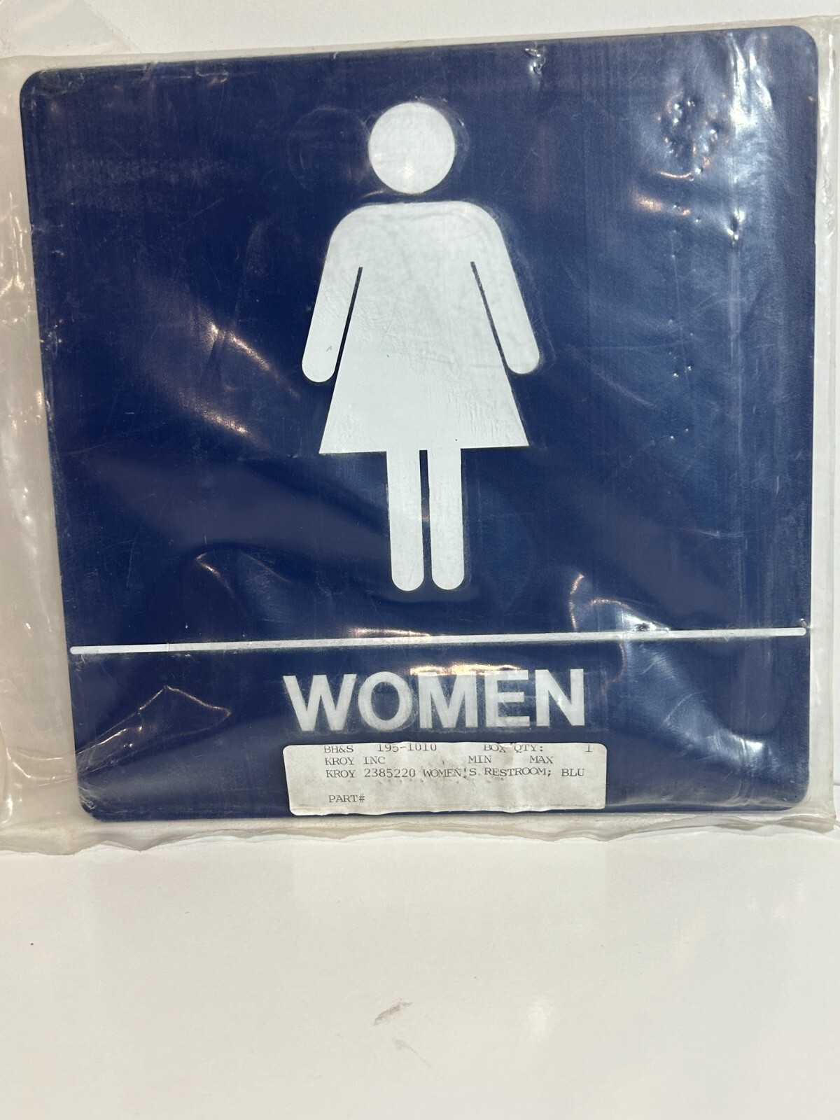 2X BATHROOM RESTROOM SIGNS 8″ X 8″ Set MEN WOMEN KROY ADA 195-1000 195-1010 E86