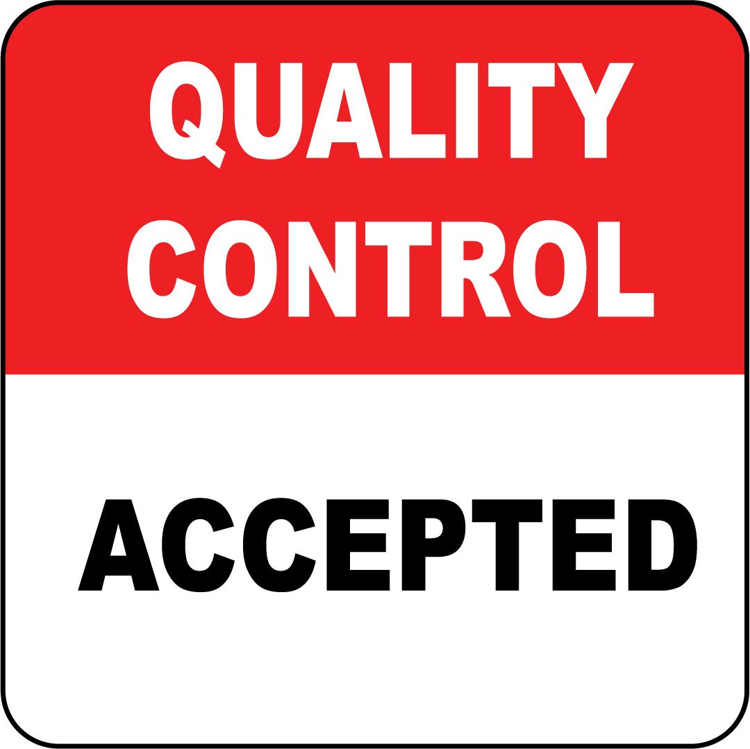 QUALITY CONTROL ACCEPTED | Adhesive Vinyl Sign Decal