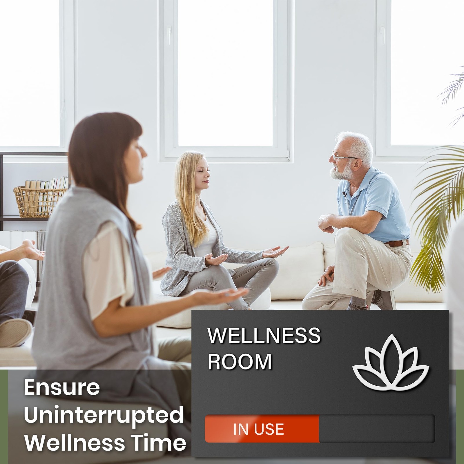 Wellness Room Do Not Disturb Available In Use Privacy Slider Door Sign