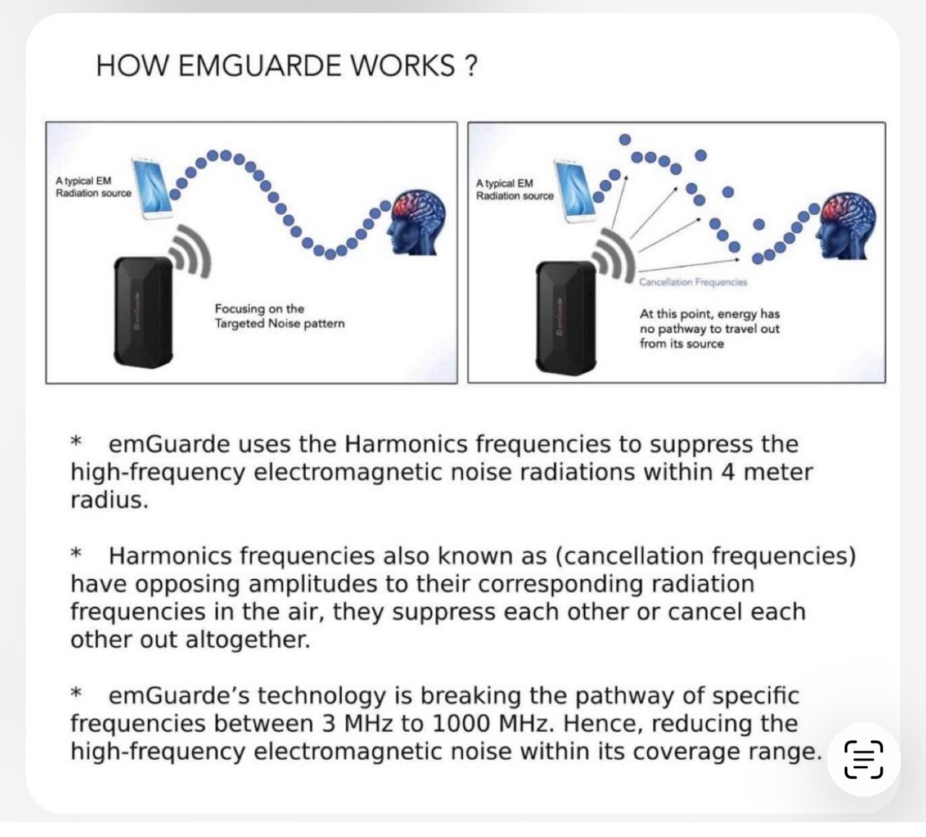 Enagic Kangen emGuarde Environment Harmonizer 3MHz to 1000MHz 4m Radius – New