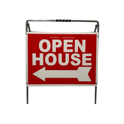 Real Estate Open House Sign Kit Metal A-Frame 5 Pack Red