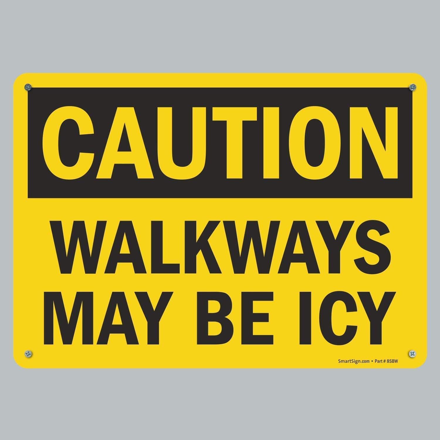 1 PCS S9850AL14 10×14 Inch Caution Walkways May Be Icy Aluminum Sign
