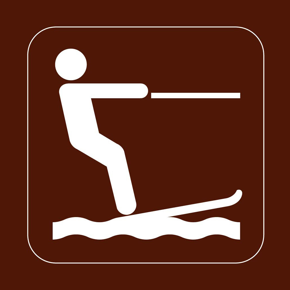 Square Metal Sign Multiple Sizes Waterskiing Recreation Parks Forestry Camping