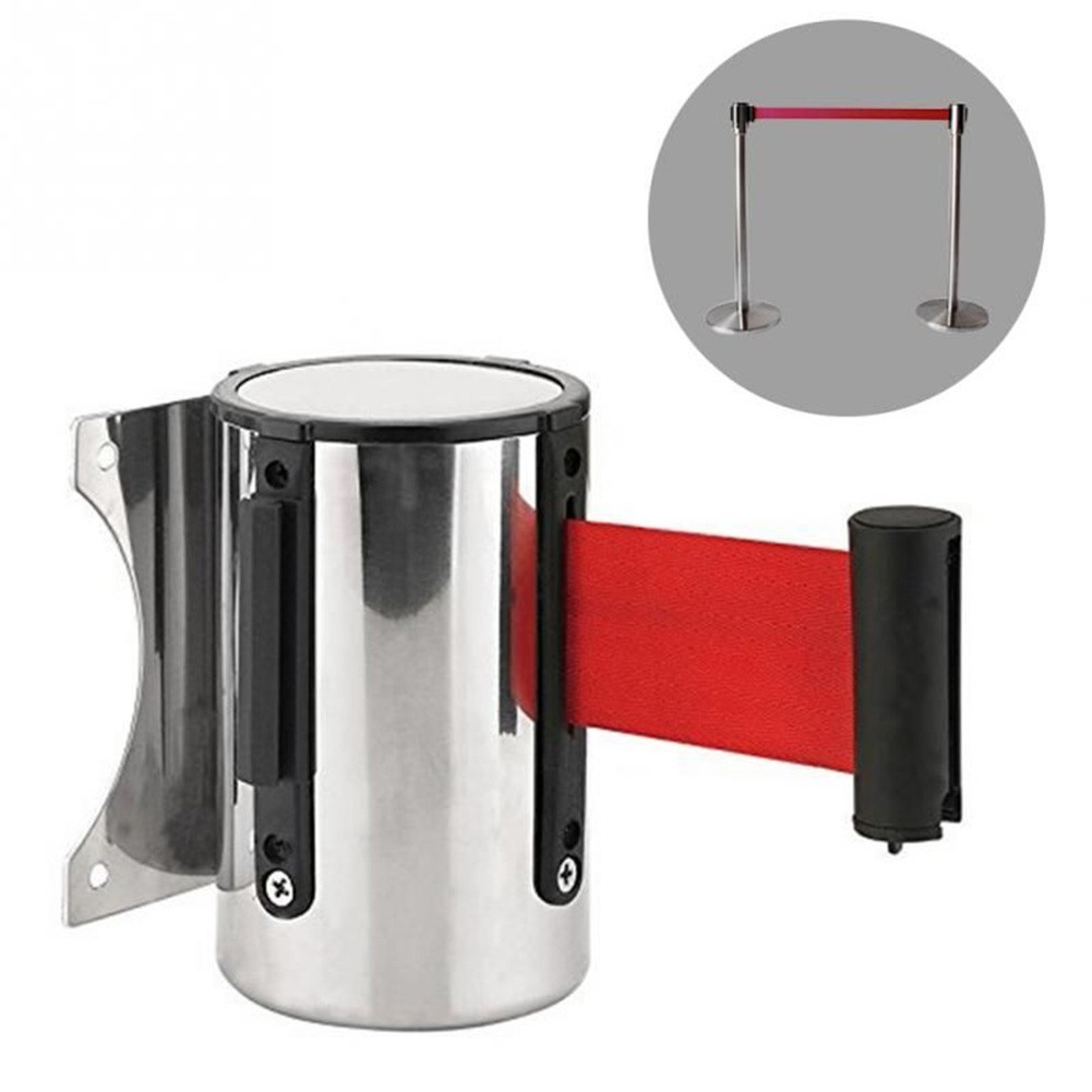 Crowd Control Stanchion with Retractable Tape and Stainless Steel Construction