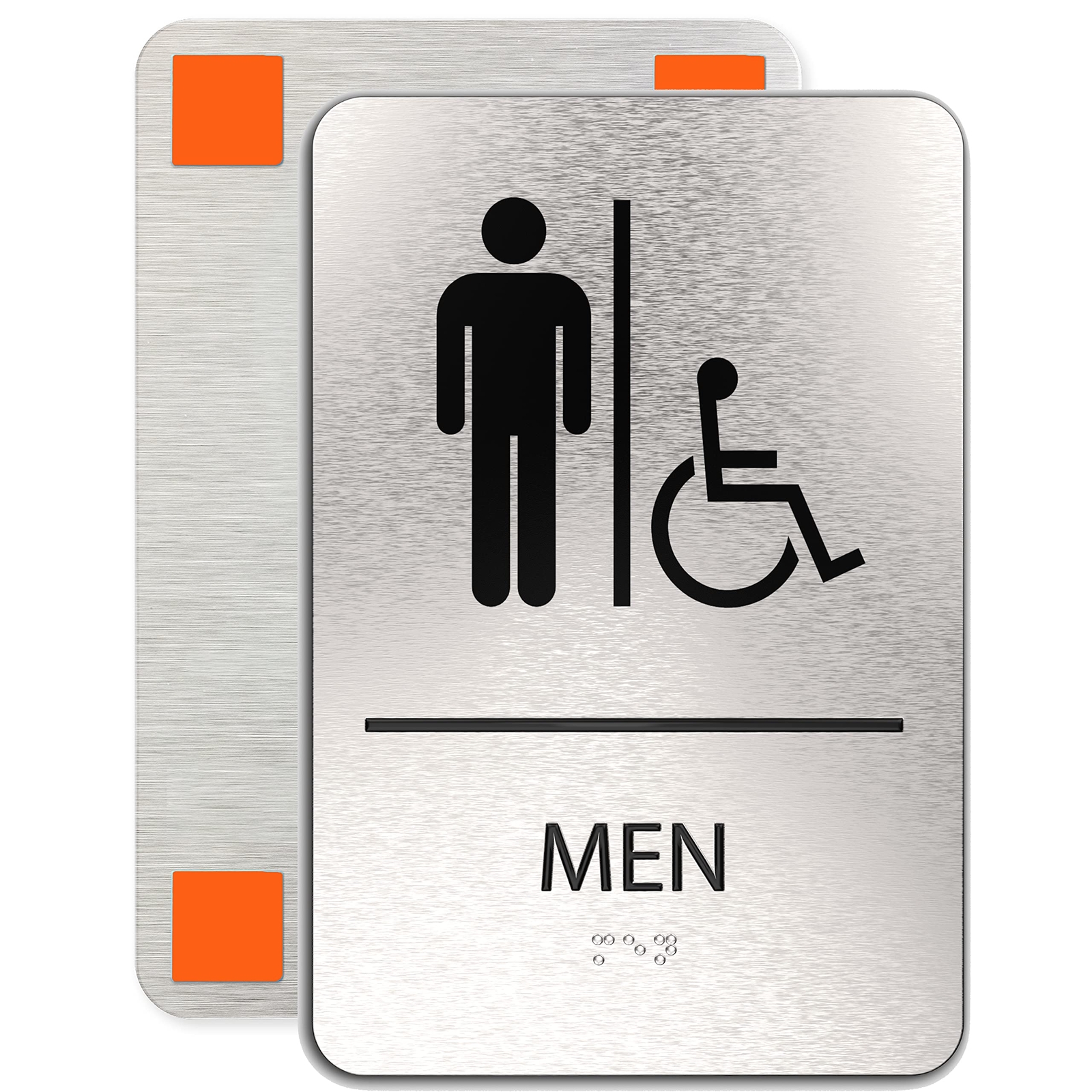 ADA Mens Bathroom Sign | 6×9 inches Men’s WheelChair Restroom Signs for Busin…