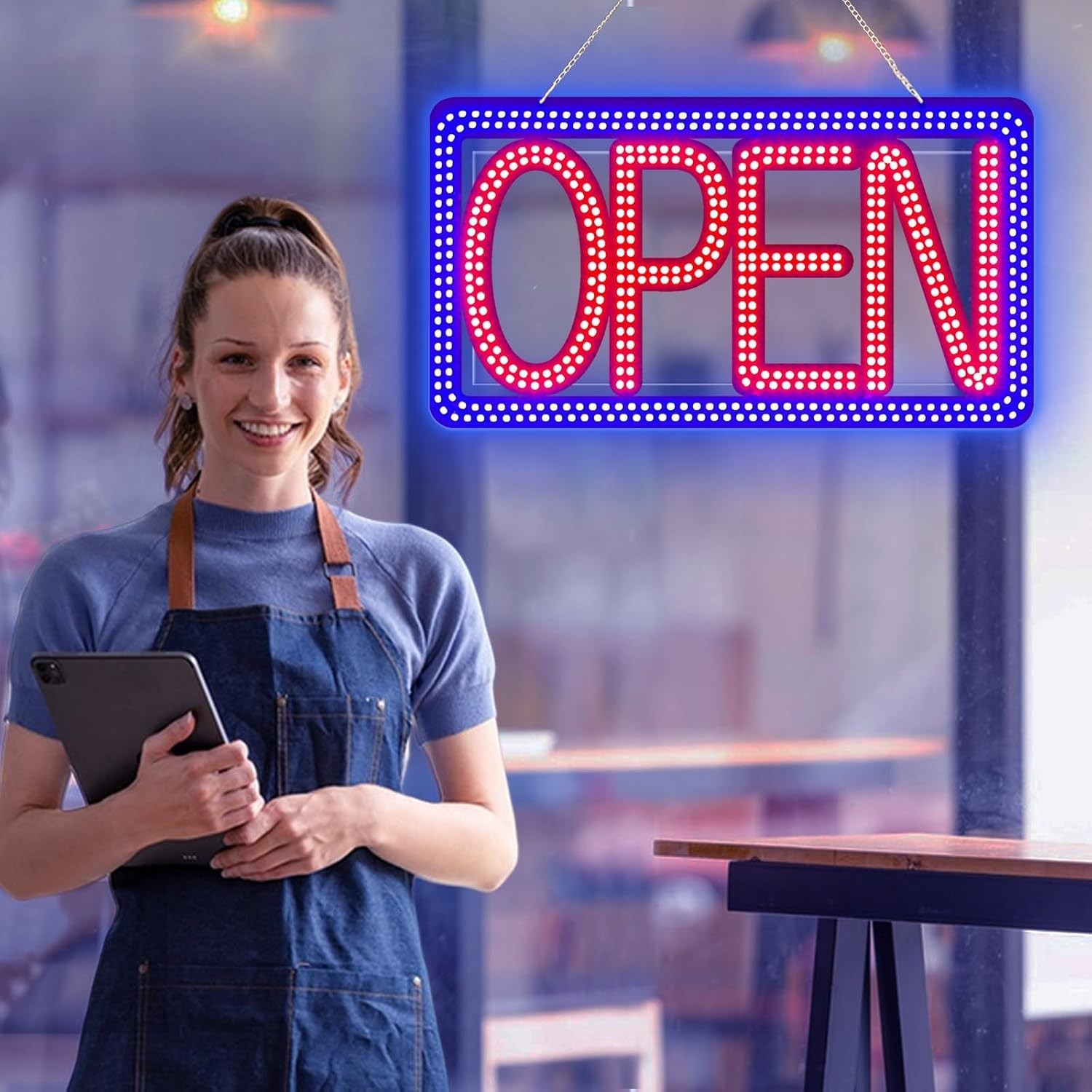 16.5″ LED Open Sign for Storefront – Vibrant & Adjustable for Maximum Visibility