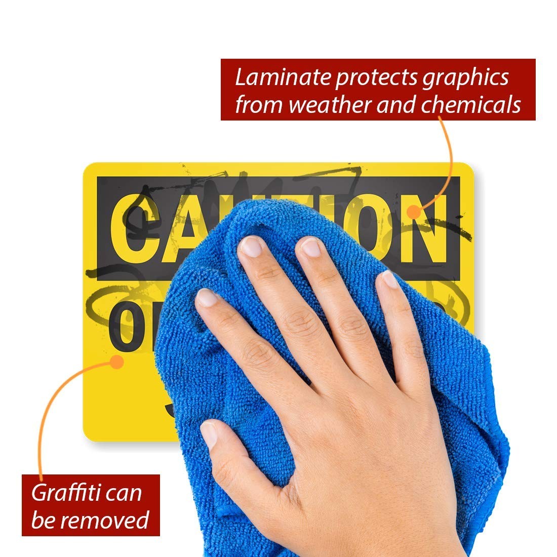 5 x 7 Caution – Open Door Slowly Label, Laminated Vinyl, Safety Sticker