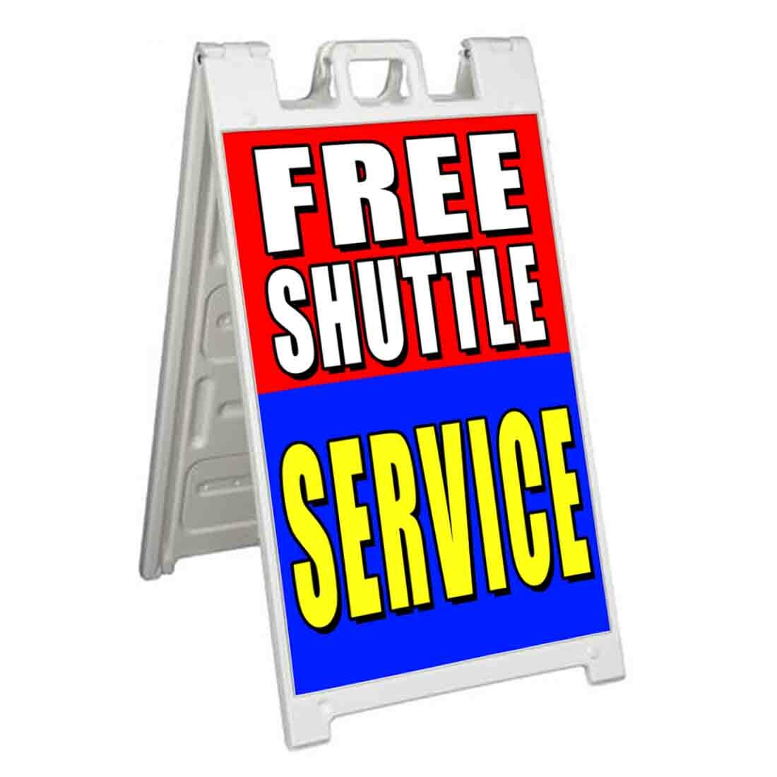 FREE SHUTTLE SERVICE Signicade 24×36 Aframe Sidewalk Sign Banner Decal TRANSPORT