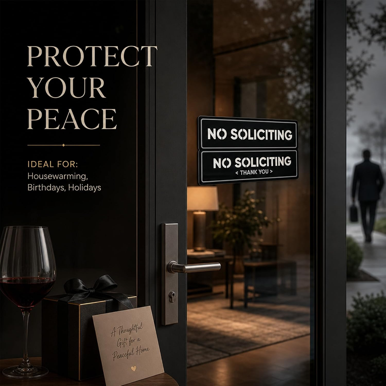2-Pack No Soliciting Sign, Premium 304 Stainless Steel, 8.25X2.4″,Large | High-C