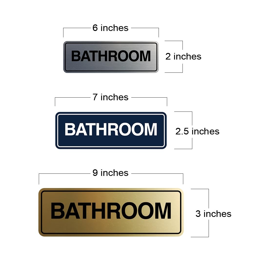 Standard Bathroom Wall Door Sign Brushed Gold Medium Home Office Decor