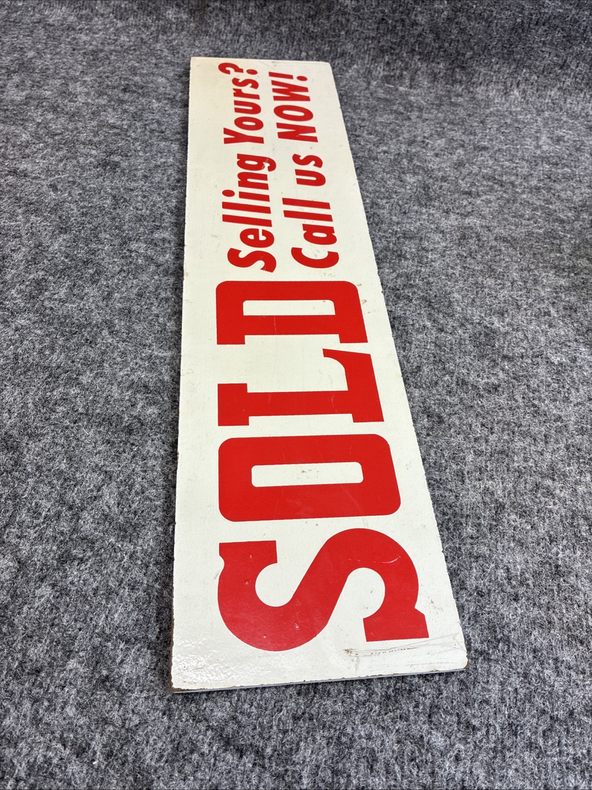 Sold Call Us Now 5.75″x24″ Real Estate Sign Rider Topper 2 Sided Red/White Resin