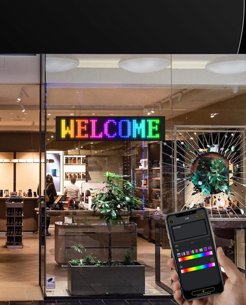 Car Windshield LED Sign 32*160Pixel App Control Programmable Flexible Led Screen