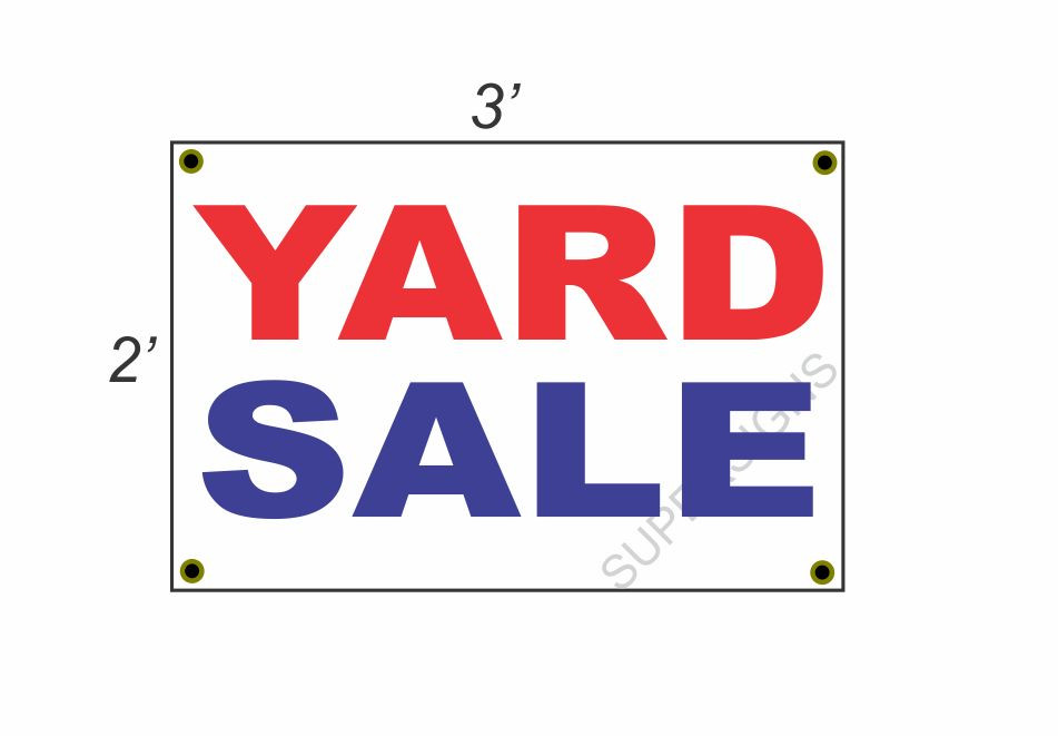 2×3 YARD SALE Red White & Blue Banner Sign NEW Discount Size & Price