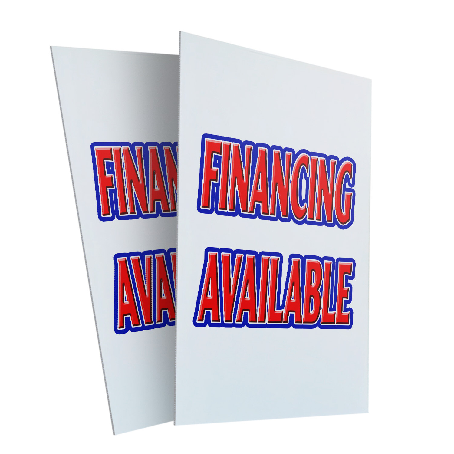 Financing Available 24″ x 36″ 2 Pack Of Store Sign Plastic Or Decal