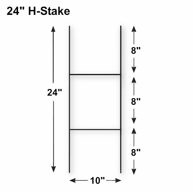 50 Pack – Custom Yard Signs-18×24-Full Color Design-Double Sided-Stakes Optional